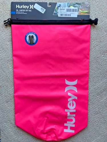 Hurley 30L Camping Dry Bag Bright Pink Packable Waterproof Gear Bag NWT