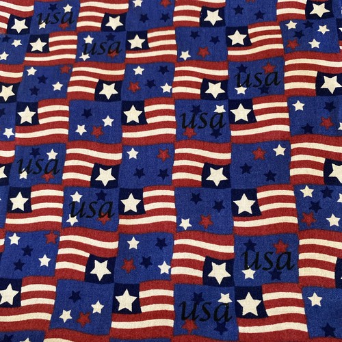USA Cotton Print Fabric Patriotic Flag Baseball American Blue Red Eagle 2 lb lot - Picture 11 of 16