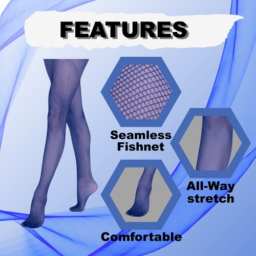 EMEM Apparel Girls Kids Seamless Fishnet Dance Ballet Tights Pantyhose Stockings - Picture 72 of 96