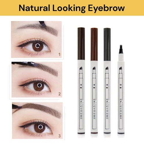 Microblading Tattoo Eyebrow 3D liquid Ink Pen Liner Waterproof 4Fork Pencil Brow - Picture 8 of 14