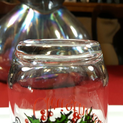 BABBO NATALE metà secolo ghirlanda di Buon Natale vetro 5" TUMBLERS - Foto 6 di 11
