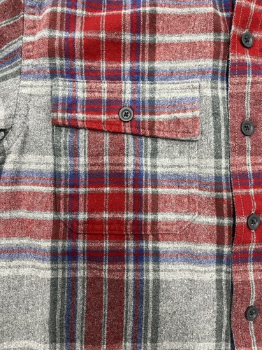 L.L. Bean 1933 Signature gamuza tela escocesa botón gris rojo calce para hombre M regular - Imagen 2 de 13