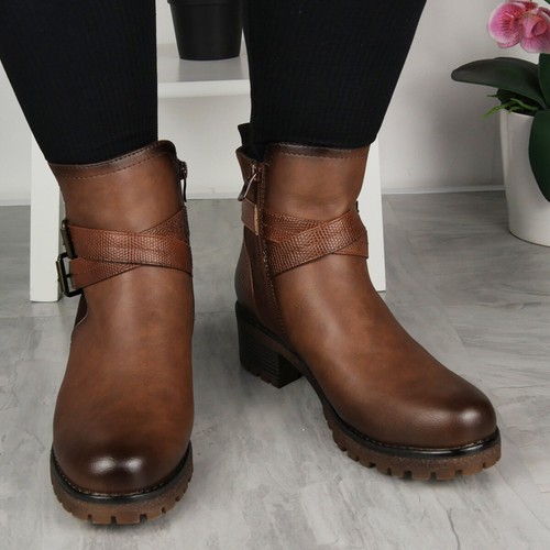 Ankle Chelsea Boots Shoes Ladies Fashion Winter Zip Comfy Lined Womens Sizes - Picture 27 of 32