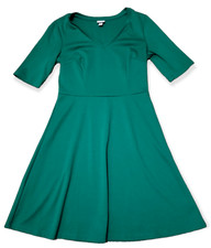 Merona Dress Women's Small Green Stretch Half Sleeve Above Knee Career Business