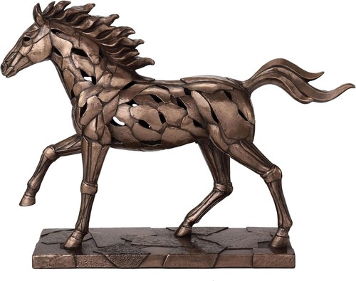 Figurina scultura leggera illuminazione cavallo al galoppo design 8 7/8 pollici - Foto 5 di 7