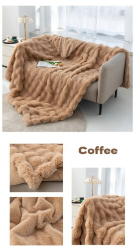 Winter Plüsch Decke Warm Super Weich Decken Bett Sofabezug Flauschig Überwurf - Bild 15 von 27