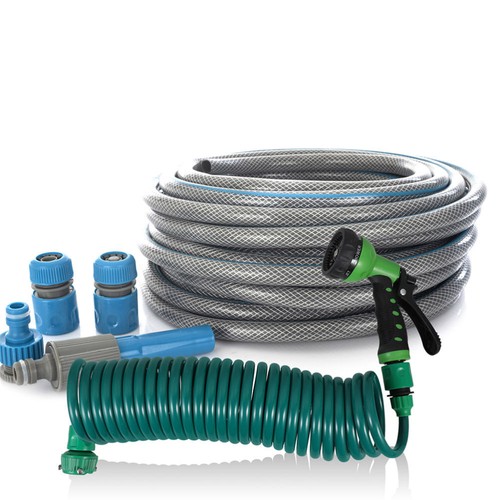 1 Set of Curly Water Hose Garden Coil Hose Flexible Car Wash Hose Retractable - Picture 11 of 12