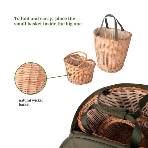 Mochila con 3 cestas para setas, Mochila para cazadores de setas - Imagen 10 de 11