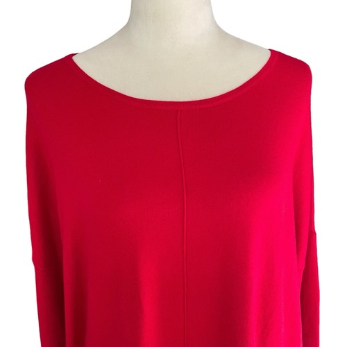 Chico’s Sweater Women L Cashmere Blend Oversized Red Round Neck Tunic Size 2 - Picture 4 of 9