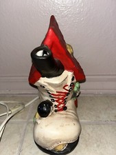 Vintage Ceramic Old Woman Who Lived In A Shoe Childrens Lamp Nightlight Nursery