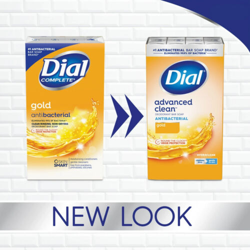 Dial Antibacterial Deodorant Bar Soap, Advanced Clean, Gold, 4 oz, 4 Bars - Picture 2 of 4