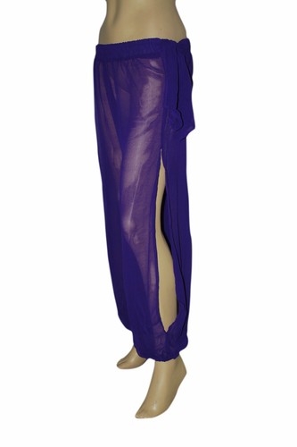Genie Kostüm durchsichtig Chiffon Harem Yoga Hose mit Seitenschlitz Halloween kostenloser Versand - Bild 10 von 10