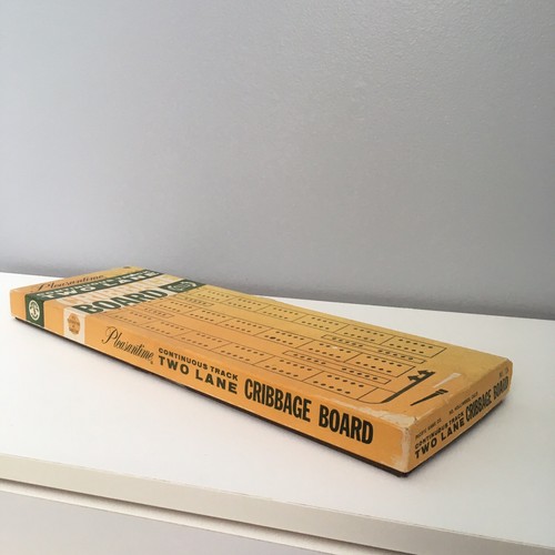 Pleasantime Vintage Continuous Two Lane Cribbage Board Pacific 1967 Wooden Set - Picture 7 of 8