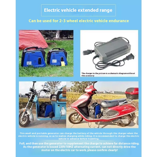 220V Portable Silent Camping Gasoline Power Inverter Generator Set 800W - Picture 10 of 16
