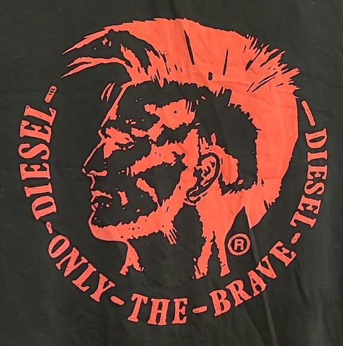 Vintage Diesel Shirt Size XL Only The Brave Mohawk Mohican Indian Graphic Black - Bild 2 von 9