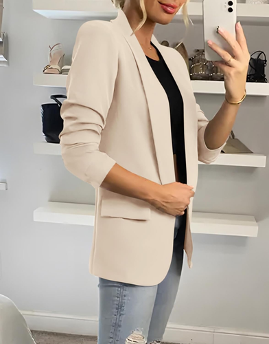 Womens Blazer 2025 Spring Fall Bussiness Casual Long Sleeve Open Front Work Offi - Picture 5 of 5