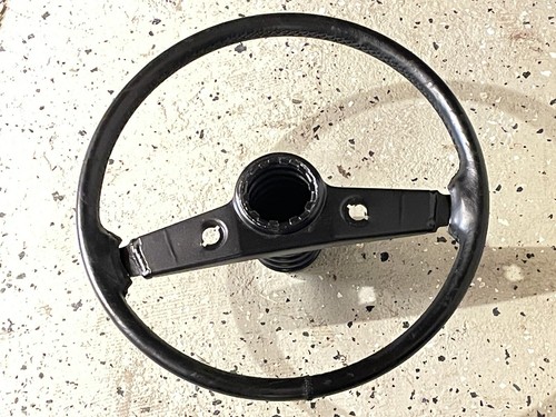 FORD CAPRI MK2 1974-77 STEERING WHEEL LEATHER BLACK+cover/pad 74EB-3600-DAFA NOS - Picture 3 of 12