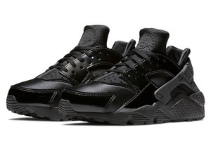 black leather huaraches