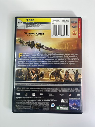 John Carter 2012 DVD Action Movie Family Disney Fantasy Taylor Kitsch NTSC 1 - Picture 4 of 6
