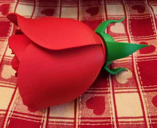 Large 3-D Printed Love Red Rose "Everlasting" Flower Valentines Mothers Day Yard - Picture 5 of 14