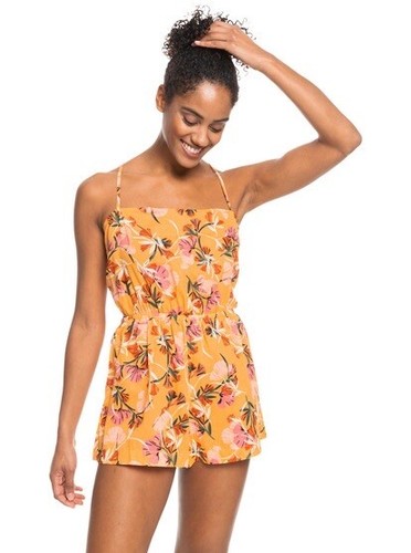 Roxy On Way Love Romper Yellow Tropical Beach Women's Sz Large L NWT - Picture 6 of 10