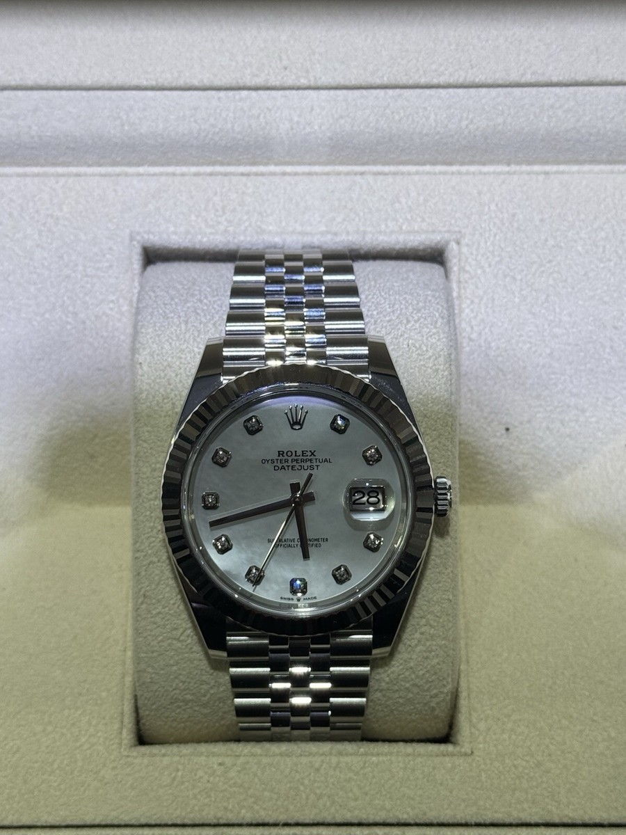 Maa★ Rolex Datejust 41mm Steel Jubilee Mother of Pearl Diamond