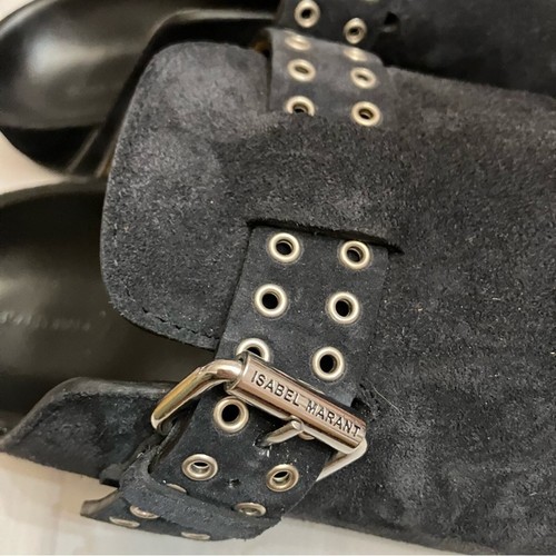 ISABEL MARANT Mirvin Studded Suede Clogs Midnight Black 9 - Picture 8 of 10