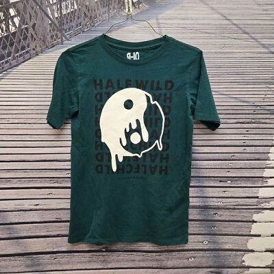 Cotton On Kids Melting Ying Yang Half Wild - Half Child Green White Tshirt 9-10
