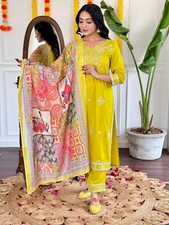 Indian Women Kurta Palazzo Dupatta Set Pakistani Embroidered Salwar Kameez Suits