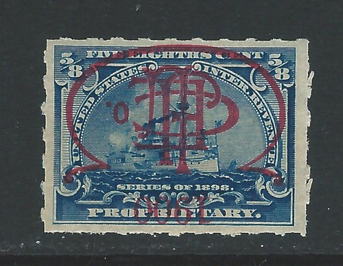 Bigjake: RB-23p,  5/8 cent Proprietary Battleship - J. E. L. Co. - Inverted *NH - Picture 1 of 2