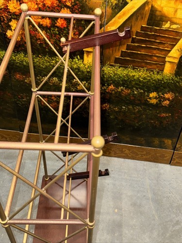 The Bombay Company Brass & Wood Shelf Unit 36 In × 18in × 9 In Cd Tower - Picture 9 of 13