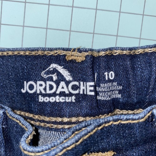 Girls Jeans Pants Size 10 Slim Children Bootcut Kids Adjustable Waist Jordache - Picture 3 of 5