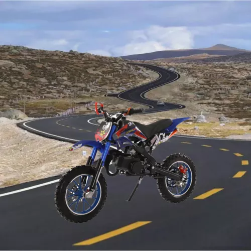 49cc 2-Stroke Kids Dirt Bike, Gas Power Motocross, Off Road Mini Motorcycle Blue