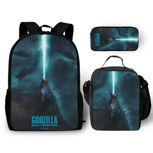 Mochila 3D Godzilla vs Kong Bolsa de libros escolares Mochila Bolsa de almuerzo Estuche para lápices Regalo - Imagen 5 de 50