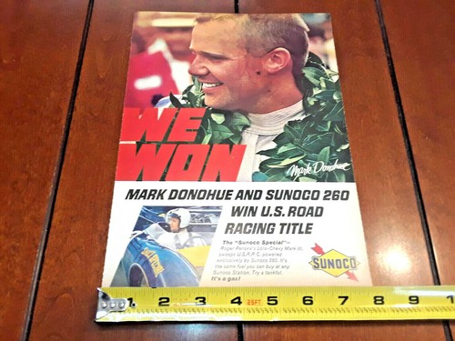 1967 SUNOCO SPECIAL 260 MARK DONOHUE ORIGINAL AD - Imagen 4 de 12