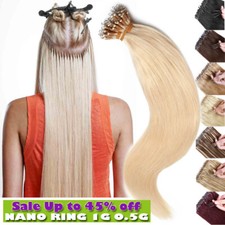 Russian 150G NANO RING Beads Tip Remy Human Hair Extensions Micro Loop THICK Icy