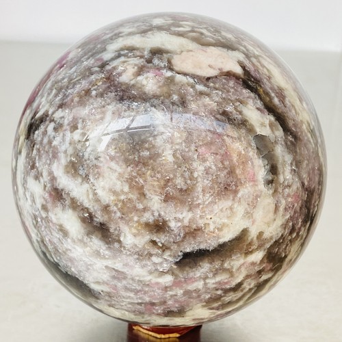 Pietra cristallo quarzo tormalina rossa naturale sfera guarigione 3180G - Foto 11 di 12