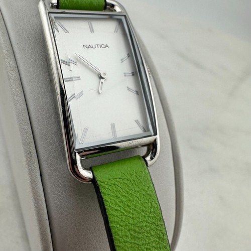 Nautica A07584L Women’s Watch Green Leather Band New Battery - Picture 2 of 14