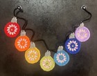🌈NEW Rainbow Christmas gift Flat Baubles Bunting Hand Crochet window Decoration