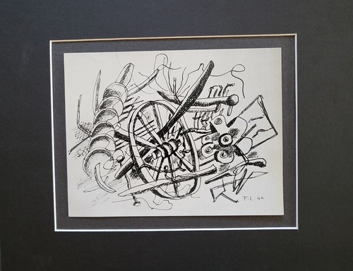 Fernand Leger "American Landscape" mate offset blanco y negro litografía 1971 - Imagen 1 de 2