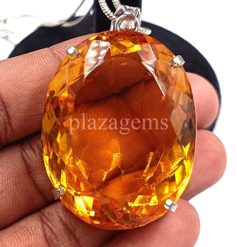 Natural Yellow Sapphire 100Ct Oval Cut Certified Pendant Loose Gemstone 5ARW - Picture 4 of 8