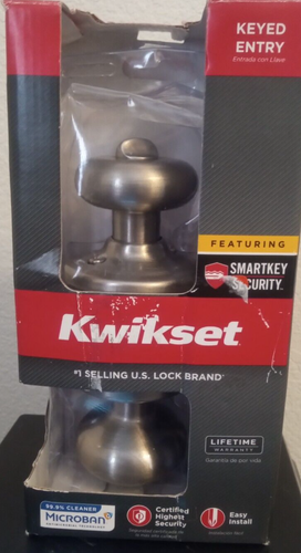Kwikset Juno Satin Nickel Entry Door Knob Smartkey Model # 740J 15 SMT CP K4 - Picture 2 of 3
