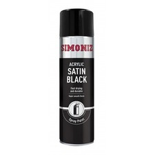 Simoniz Acrylic Car Spray Paint Satin Matt Black - 500ml Aerosol - SIMP16D
