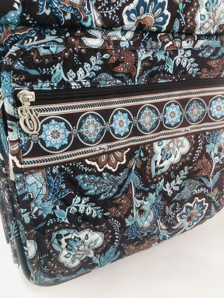 Vera Bradley Rolling Wheeled Luggage Suitcase Travel Bag Java Blue Paisley 22” - Image 3 of 4
