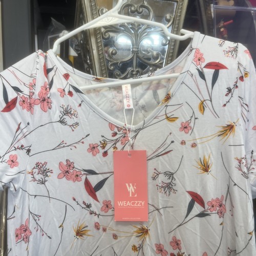WEACZZY Women's Dress A-Line Short Sleeve Floral Print Stretchy. Size Small. - Picture 4 of 6