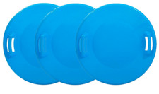 Superio Round Snow Saucer Sled, 3 Pack Blue 24" Plastic for Kids and Adults