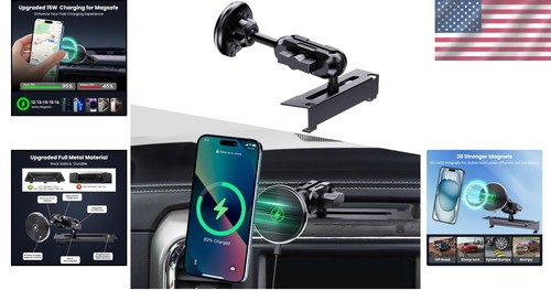 Support téléphone recharge sans fil rotatif 360° pour RAM 1500/2500/3500 (2013-2018) - Photo 2 sur 9