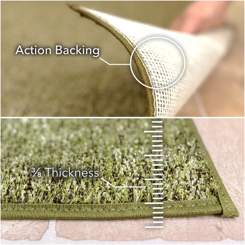 Koeckritz Tweed Premium Mossy Bark Indoor Outdoor Turf Rug for Patios & Decks - Picture 3 of 27