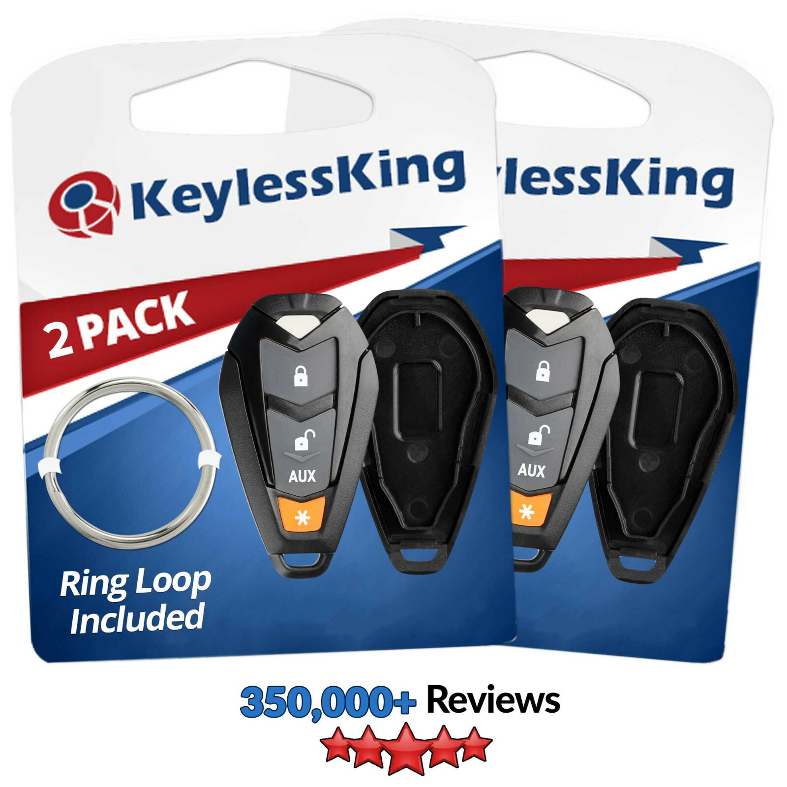 2x Fits New Shell Case Python 4 Button Keyless Remote Key Fob ...