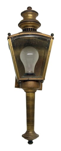 Brass Single Exterior Sconce with Beveled Glass - Picture 1 of 8